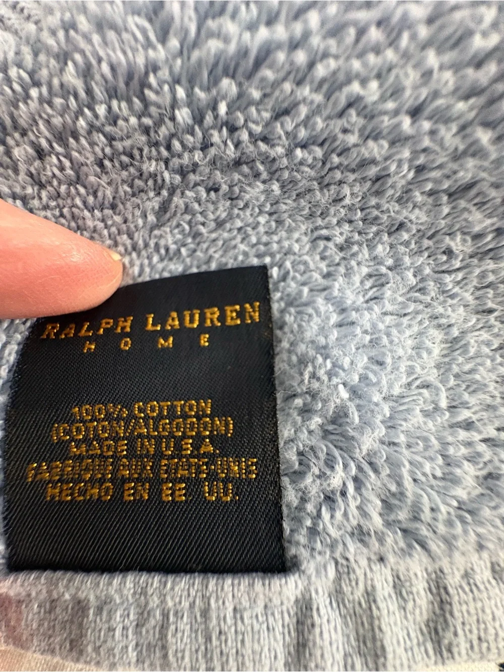 Vintage Ralph Lauren Soft Light Blue Plush Towel Set